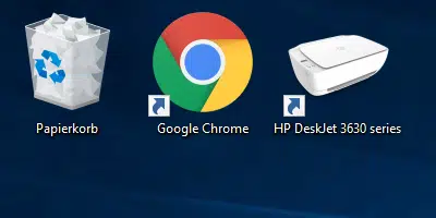Desktop Symbole verkleinern und vergrößern