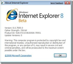 Windows 7 IE8 Biuld 7000