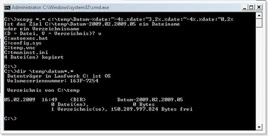 Datum umformatieren in Batch Datei