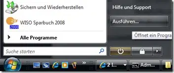 Vista Start Ausführen aktivieren im Startmenü