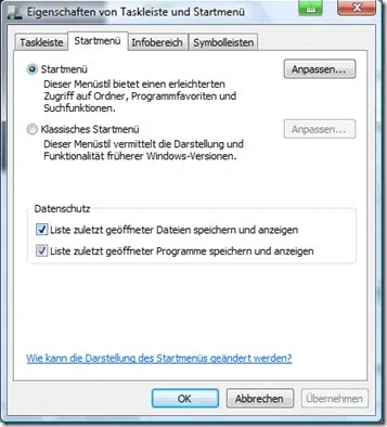 Vista Startmenu beschleunigen