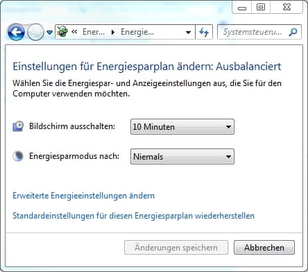 energiesparplaneinstellungen