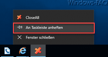 Windows Taskleiste An Taskleiste anheften