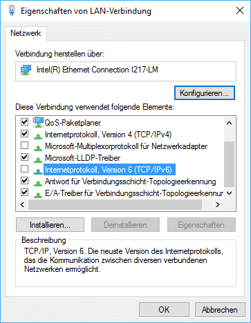 Teredo IPv6 Tunnel bei Windows 10, Windows 8.1 und Windows 7 deaktivieren