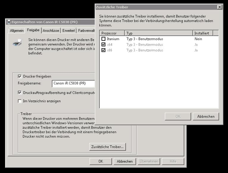 32-Bit Drucker Treiberprobleme auf einem Windows Server 2008 R2