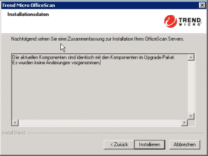 OfficeScan Installationsdaten