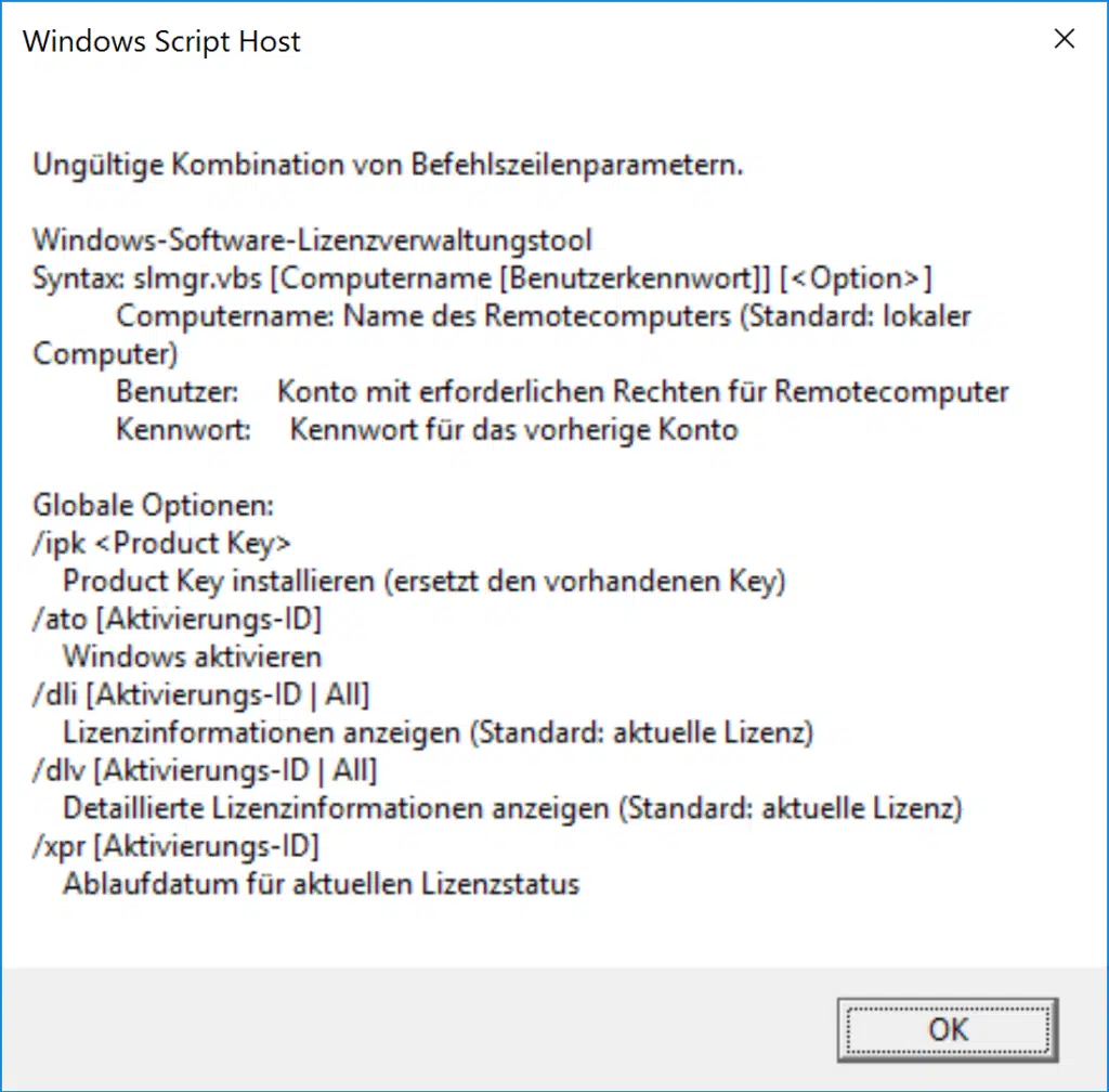 SLMGR Windows Lizenzinformationen abfragen