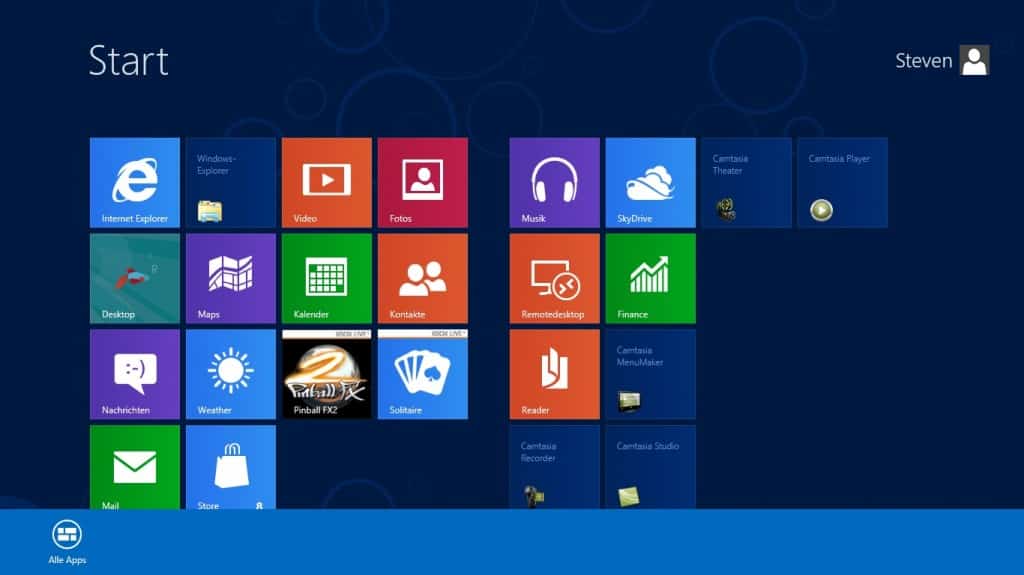 Windows 8 Rechtsklick Menüband Startmenü