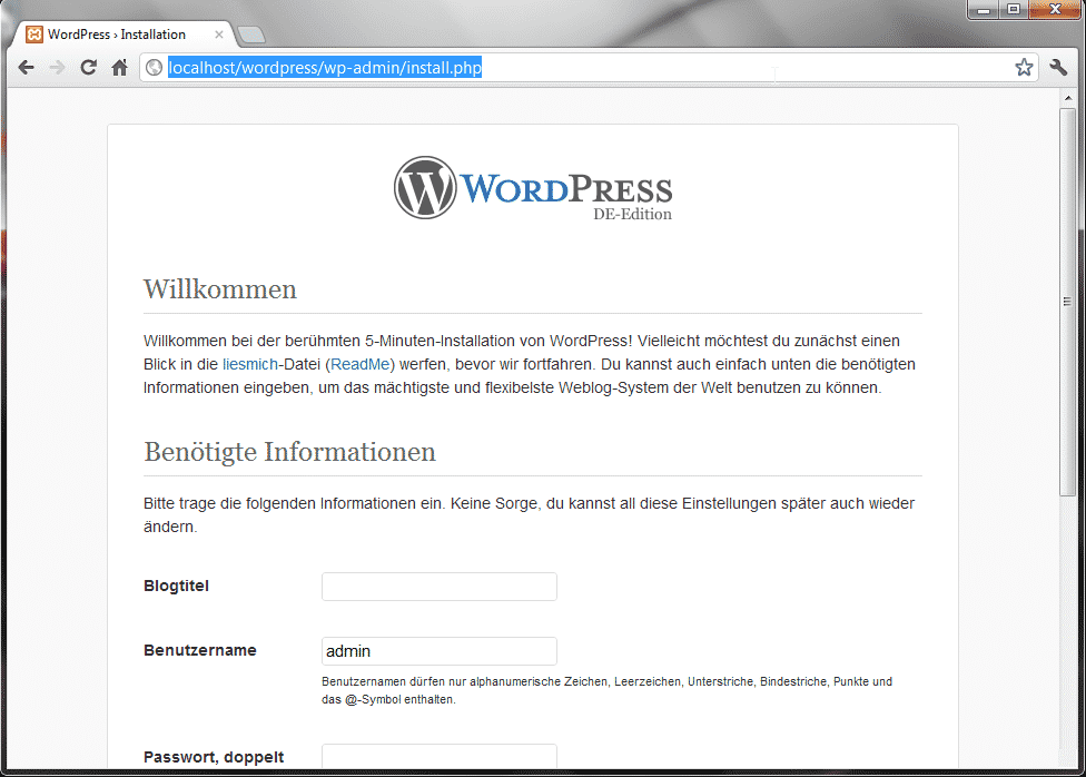 WordPress Willkommen