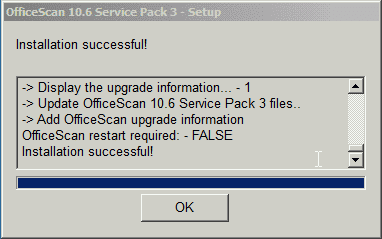 OfficeScan 10.6 SP3 Installation Successfull