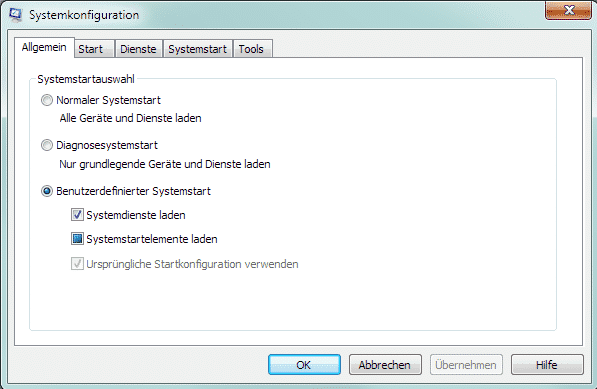 Systemkonfiguration 1 Screenshot