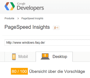 Pagespeed nachher