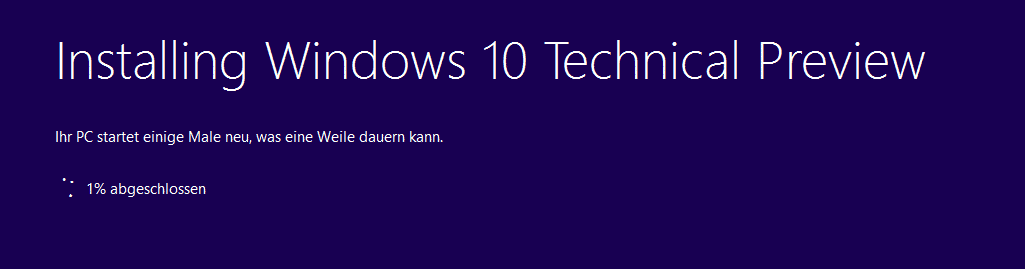 Windows 10 Installation Windows 10 Technical Preview