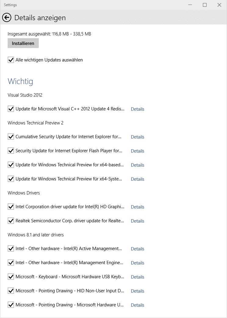 Windows 10 Updates installieren