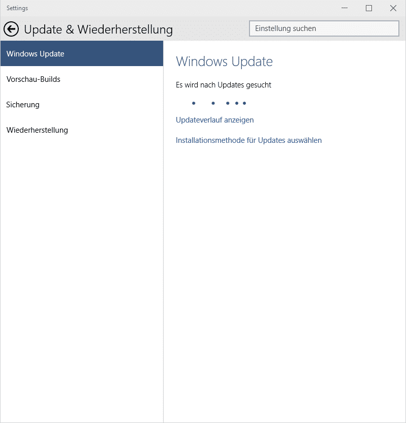 Windows 10 nach Updates suchen