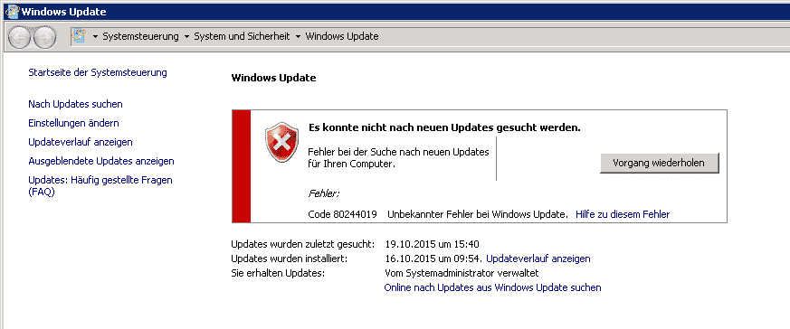 Windows Update 80244019