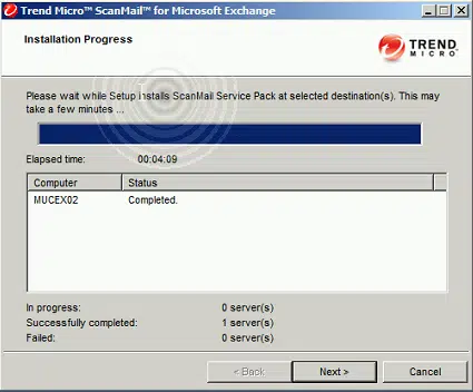 ScanMail 10.2 auf SP2 Upgrade 5