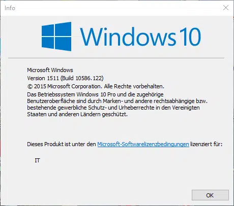 KB3140743 Update auf Windows 10 Build 10586.122