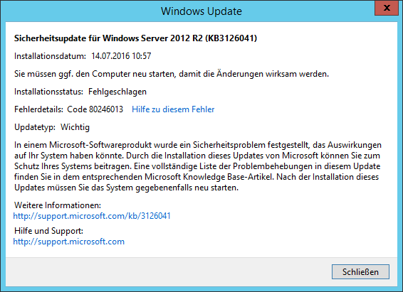 Windows Update Fehler 80246013