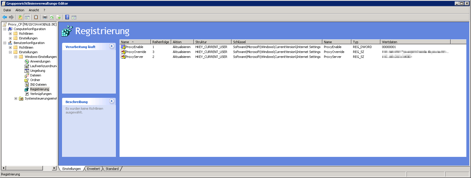 Proxy GPO registry