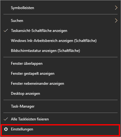 Windows 10 Taskleiste Einstellungen Monitor