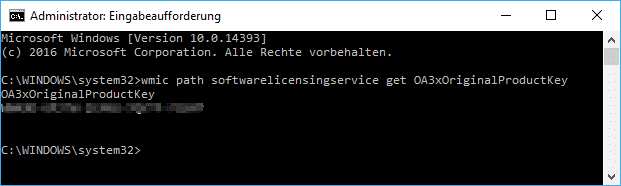 Herausfinden des Windows Produktkeys per DOS-Befehl oder PowerShell