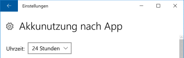 Akkunutzung nach App bei Windows 10