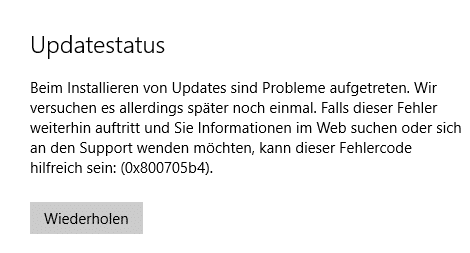 0x800705b4 Windows Update Fehlercode