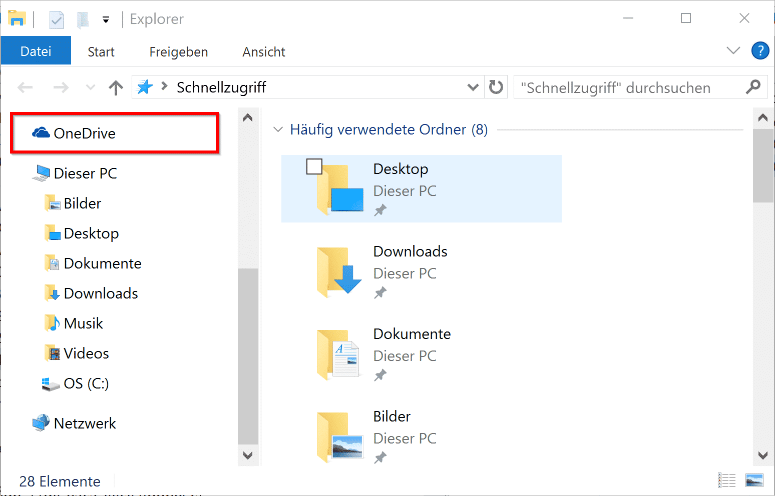 OneDrive aus Windows 10 Explorer entfernen