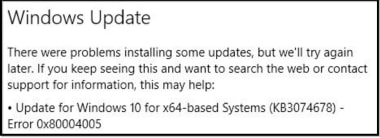 0x80004005 Windows Update Fehlercode