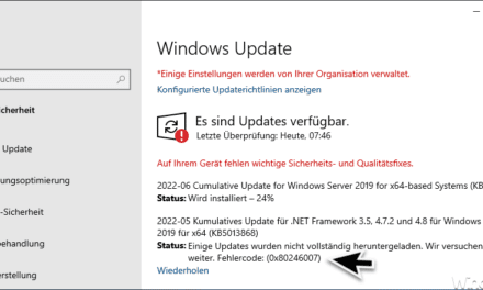 Windows Fehlercode 0x80246007