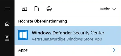 Windows Defender Security Center vom Windows 10 Creators Update