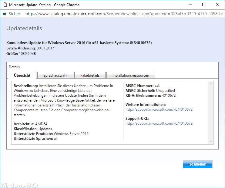 KB4010672 für Windows 10 steht zum Download bereit