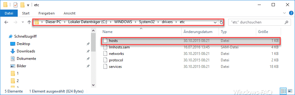Hosts Datei bearbeiten unter Windows 10