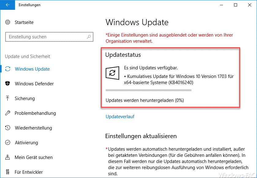 KB4016240 für Windows 10 Creators Update erschienen – Build 15063.250