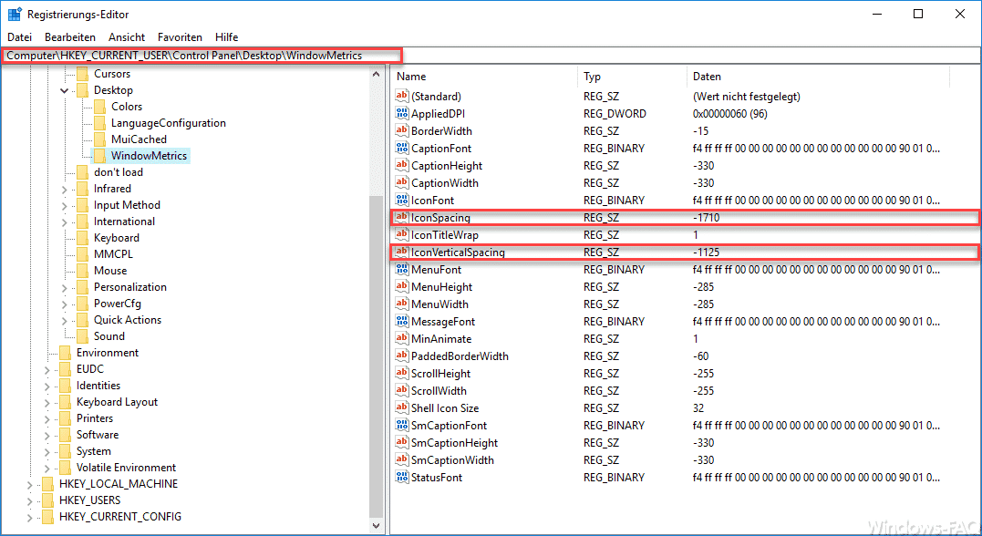 Desktop Icon Abstande Unter Windows 10 Andern Desktop Einstellungen Icon Registry Windows Faq