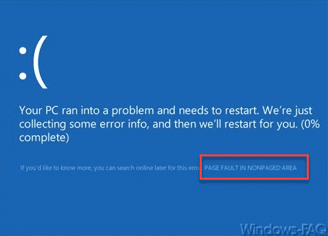 BlueScreen Fehlercode 0x00000050 – Page Fault In Nonpaged Area