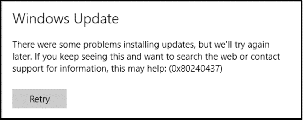 Windows Update Fehlercode 0x80240437