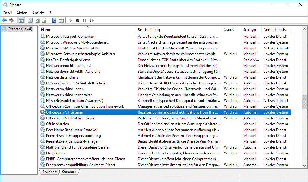 Dienst löschen unter Windows 10