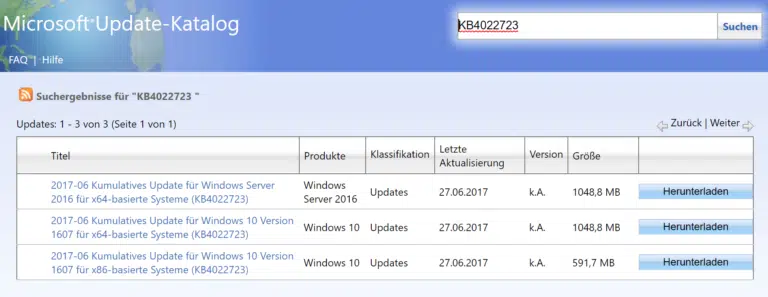 KB4022723 für Windows 10 Version 1607 Anniversary erschienen (Build 14393.1378)