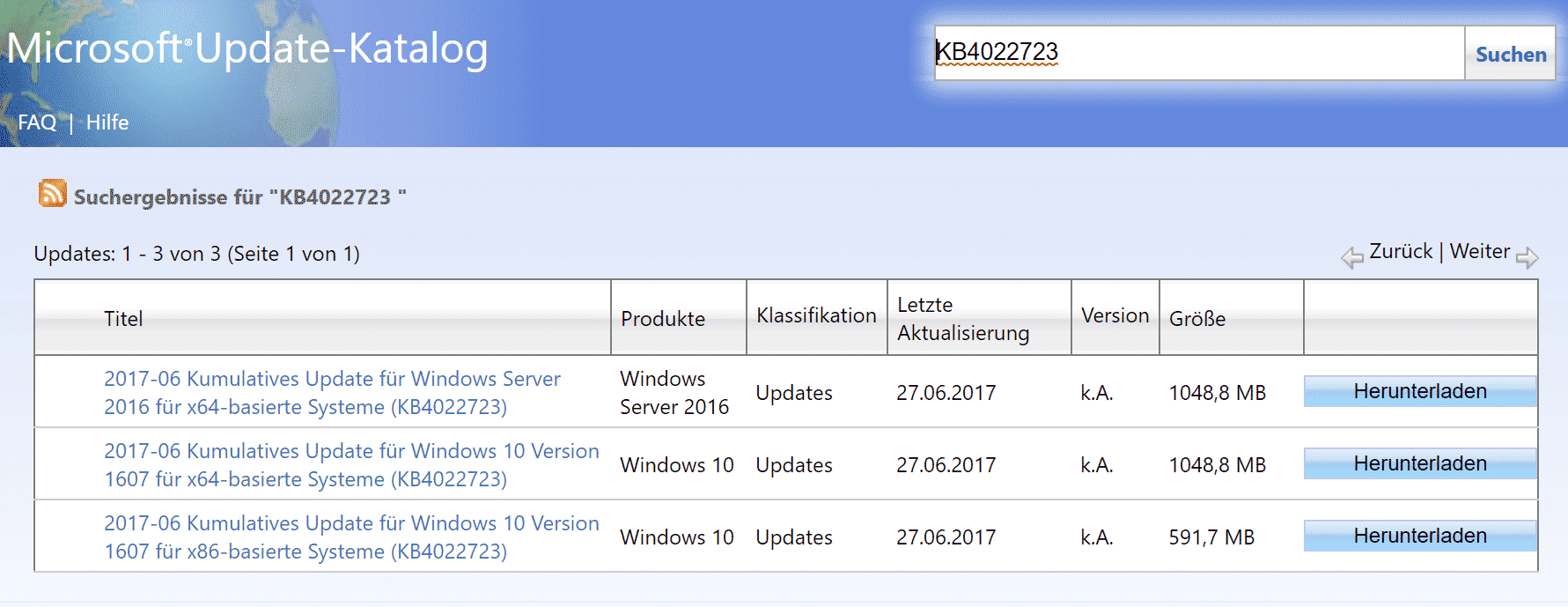 KB4022723 für Windows 10 Version 1607 Anniversary erschienen (Build 14393.1378)