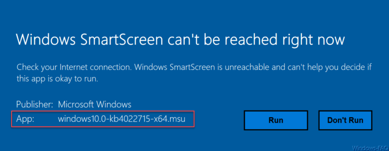Windows SmartScreen can´t be reached right now
