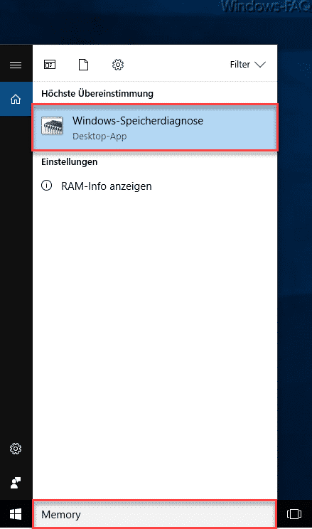 Windows Speicherdiagnose