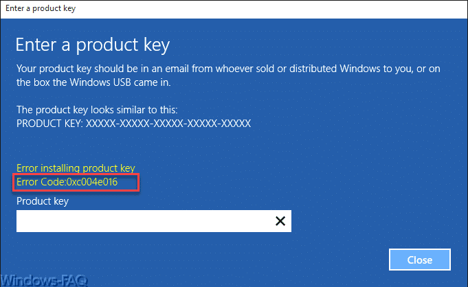 0xc004e016 Windows Aktivierungsfehler