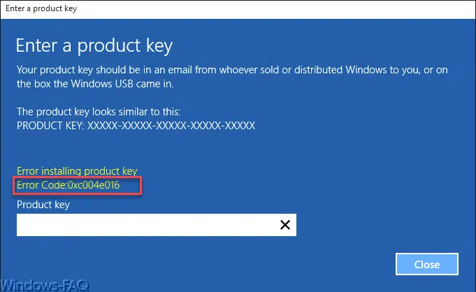0xc004e016 Windows Aktivierungsfehler