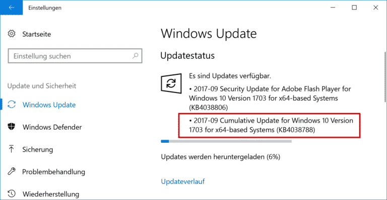 KB4038788 Update für Windows 10 Version 1703 Creators Update (15063.608)