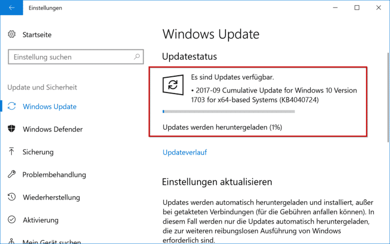 KB4040724 für Windows 10 Creators Update erschienen – Windows 10 Build 15063.632