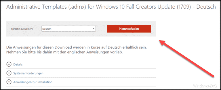 Administrative ADMX Templates für Windows 10 Fall Creators Update 1709 – Download