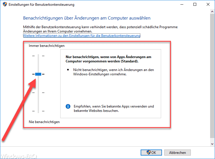 UAC bei Windows 10 ausschalten bzw. deaktivieren