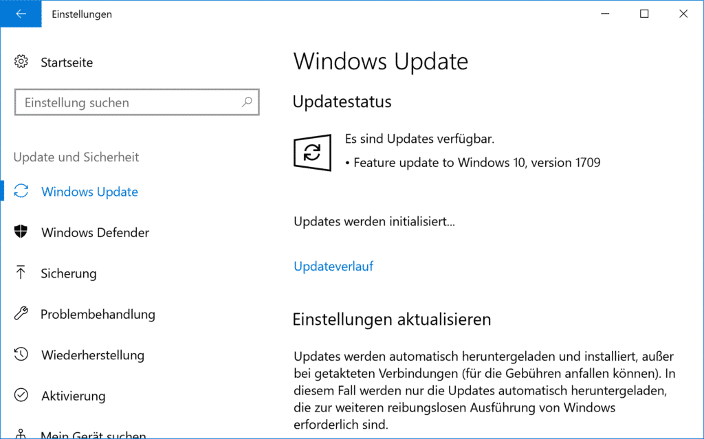 Feature Update Windows 10 Version 1709
